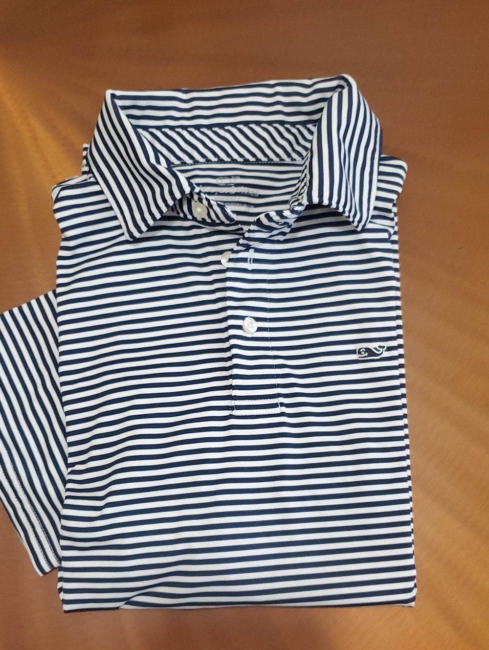 Vineyard Vines Teen Navy and White Striped Polo Shirt